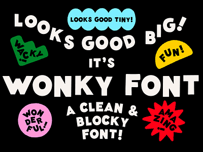 Wonky Font block letter display font hand lettering handmade lettering letters sans serif sign painter type typeface