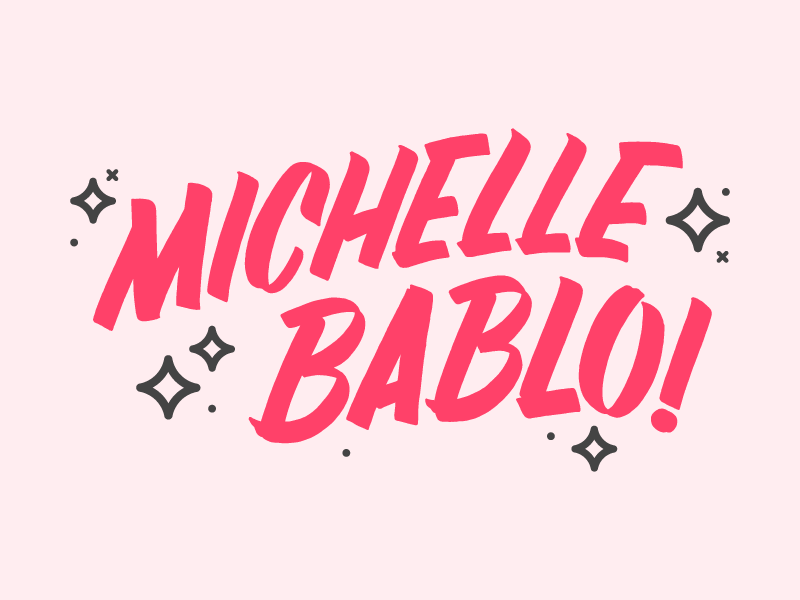 Michelle Bablo Sparkles animation brand brush fun gif hand lettering handwriting logo script sparkle