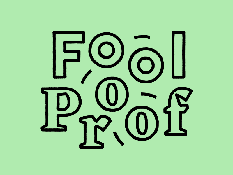 Fool Proof brand scraps brand colorful friendly fun happy lettering type