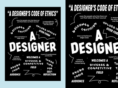 Designer's Code of Ethics Poster design fun poster print type typographic