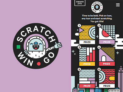 Samsung Scratch Win Go abstract app design graphic illustration mascot ui yeti