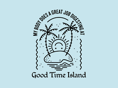 Good Time Island brand cute fun illustration island palm tree vector