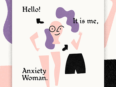 Anxiety Woman character colorful deconstructed illustration person texture vectober