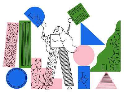 Holding it Together editorial friendly fun geometric handdrawn happy illustration line