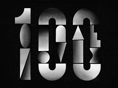 100 Every Day black white dark editorial geometric noise shading shapes