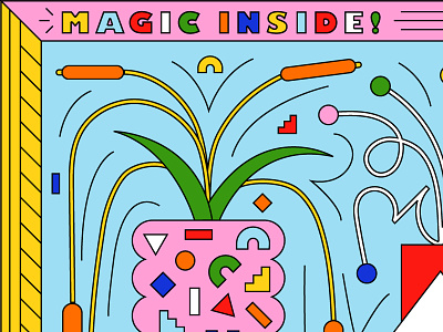 Puzzle Peek! bright colorful design fun illustration plants puzzle rainbow shapes vector