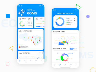 EOMS APP Design app data visualization date ui ux