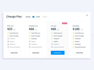 Pricing Module concept design minimal payment popup pricing pricing plan subscription ui web webdesign