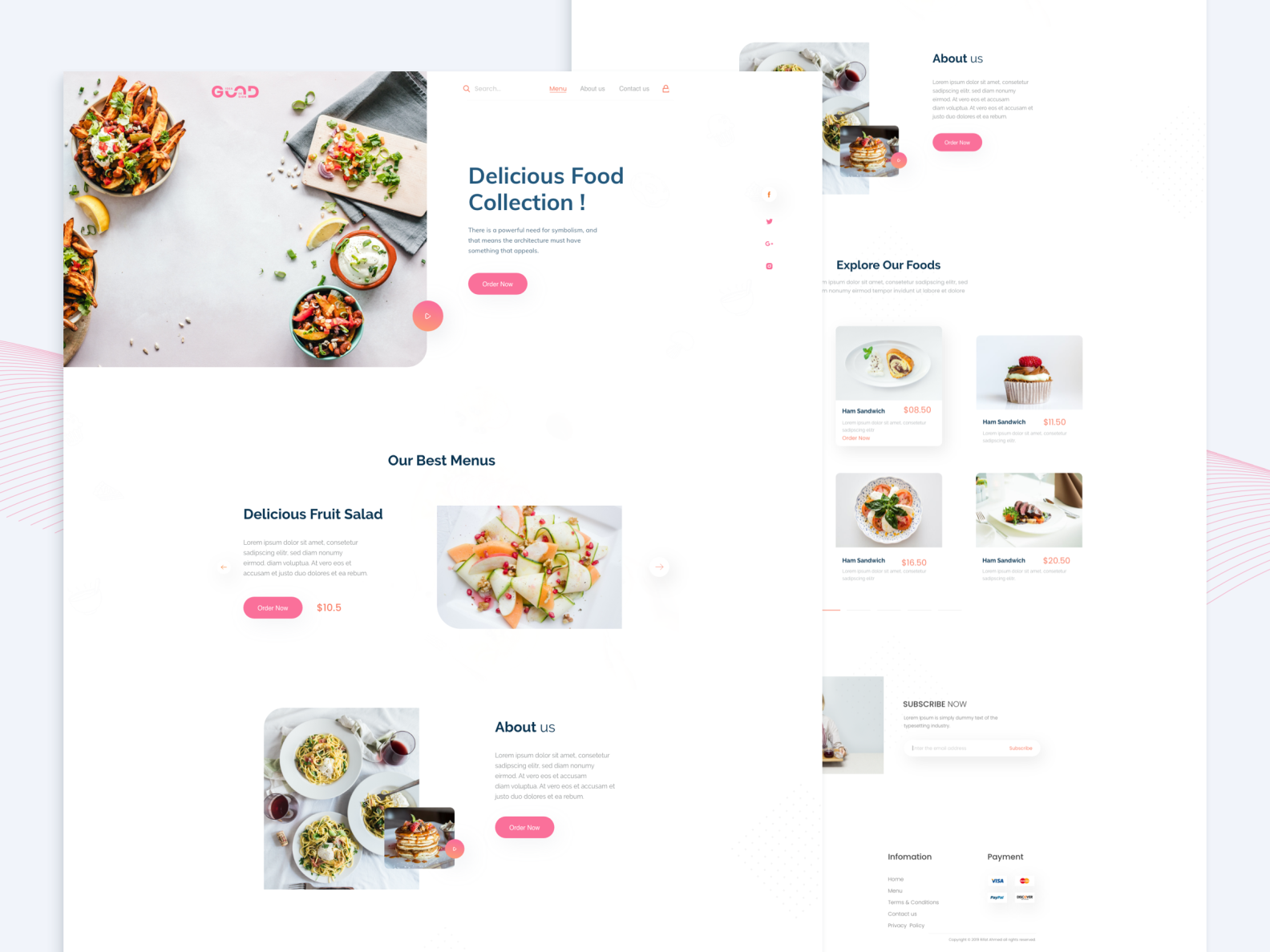 Food Landing Page Concept by Ahmed Ehab on Dribbble