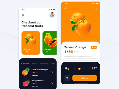 Fresh Fruits Store app design design mobile ui ui