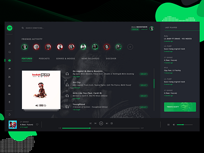 Spotify Music App dark dark ui music music app streaming streaming service