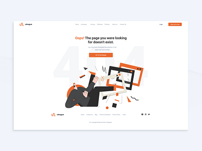 uLeauge 404 Page design error error 404 error message error page illustraion minimal ui web webdesign