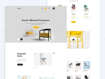 Furniture Store concept design ecommerce furniture furniture website landing minimal redesign store ui web webdesign