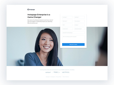 Instapage Demo Request Page branding campaign design illustration responsive typography ui ux web deisgn