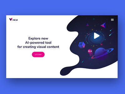 AI-powered tool for visual content chat bot cosmos new account player ui ui illustration ui web web
