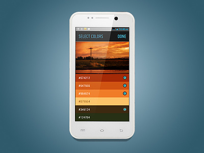 ColorSeek App UI - Select Colors android app color creatives design designers illustrators ui user interface