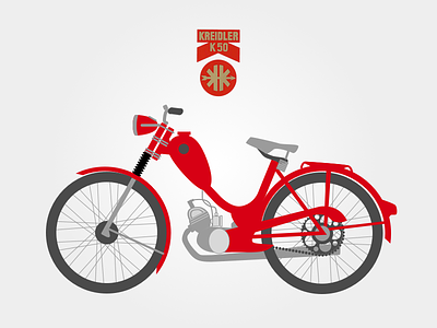 Kreidler K50 illustration cycle illustration moped motor red sketch sketchapp vector