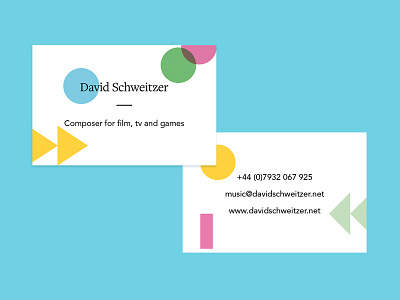 David Schweitzer branding business card colorful design geometric shapes music print studiolovelock