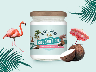Chef Gang Coconut Oil brand identity branding coconut oil collages design logotype packaging studio lovelock