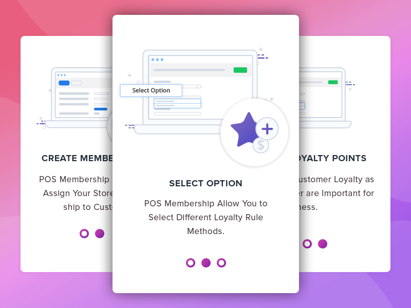 POS Membership Onboarding Slides For Shopify Platform webkul loyalty points options slider points rating design icons pos membership onboarding slides