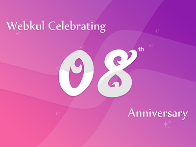 Webkul 8th Anniversary anniversary celebration design photoshop typograph