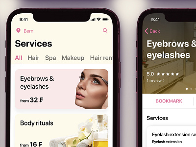 Lashes Lab - Conception of a Beauty Salon App app interface typography ui ux