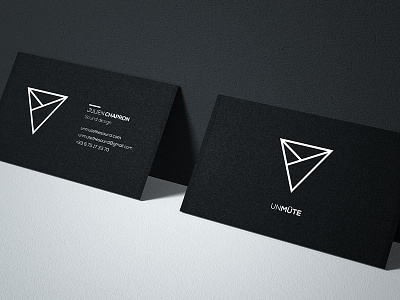 UNMÜTE Business card branding business card geometric logo minimal