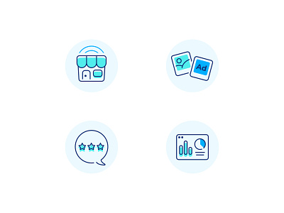 Icons for Mobilosoft ads comment dashboard graphic design icondesign icons illustrator image rating shop sketch stroke