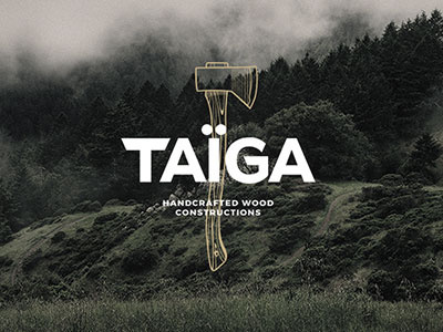 Taïga axe font icon logo wood