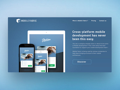 Mobile Fabric crossplatform homepage landingpage ui webdesign