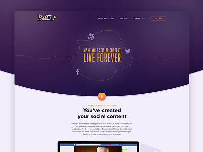 BeeFuse Landing page aggregator homepage landingpage socialnetworks webdesign