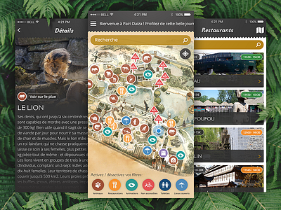 Pairi Daiza interfaces map mobileapp nature ui ux