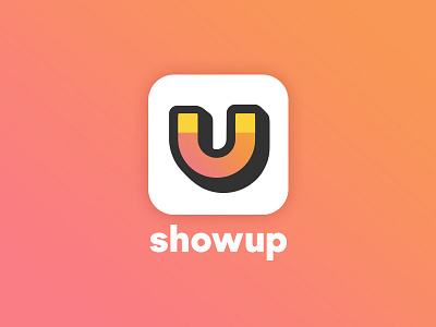 Showup app contest gift gradient logo magnet