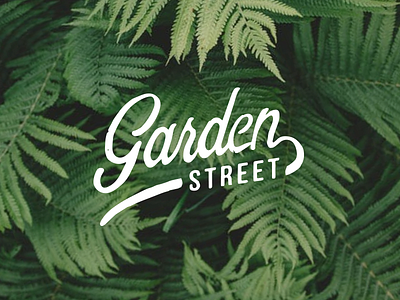 Logo Garden Street calligraphy flowers garden handwritten logo plants