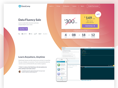 May Promotion! datacamp datascience gradient landing page pricing promotion ui ux