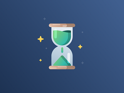 Time flows... blue fat flat flows gradient hourglass illustration spend stars time