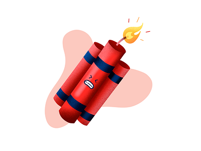 🧨 2d boum design icon illustration noise procreate red tnt