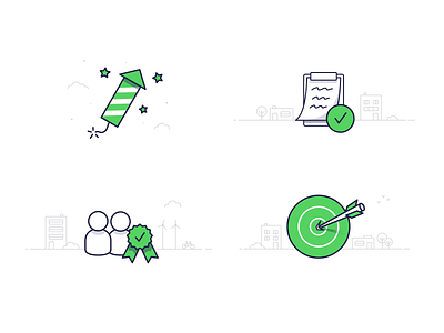 🧨🗒️👥🎯 fireworks green grey icon illustration line note stroke target ui user