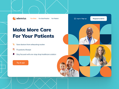 Ademrius — Medical Platform app branding desktop health healthcare illustration medical medical app medical care medical design saas service typography web webapp