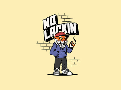 No lackin. Tiger character design branding character hiphop illustration logo mascot rap streets tiger vector