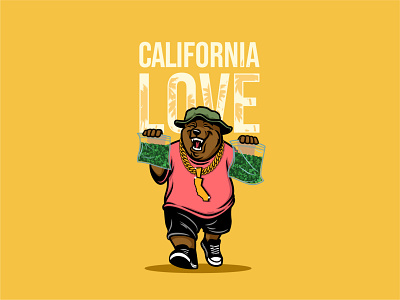 Bear mascot california cannabis character marijuana mascot merch