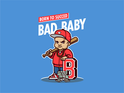 Bad baby character. Mascot design baby character child illustration kid mascot