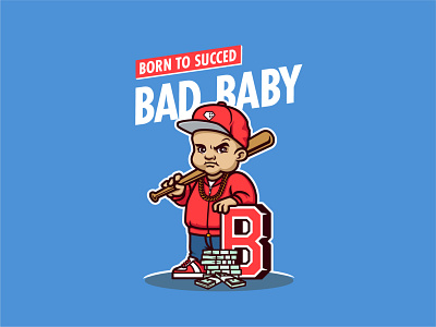 Bad baby character. Mascot design