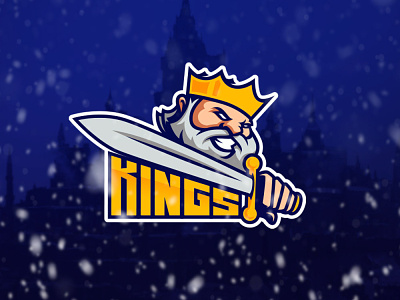 Kings mascot branding crown defender illustration king kingdom logo mascot sports logo sword vector