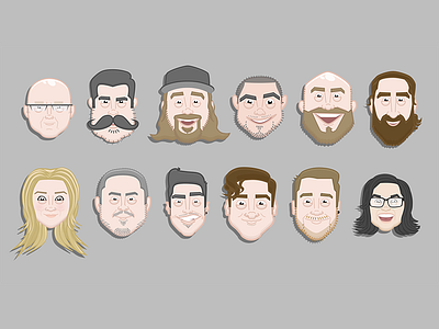 Interaction Design Team caricature cartoon faces team