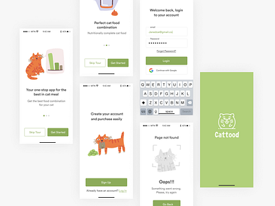 Cattood app design branding illustration mobile product design user interface ux
