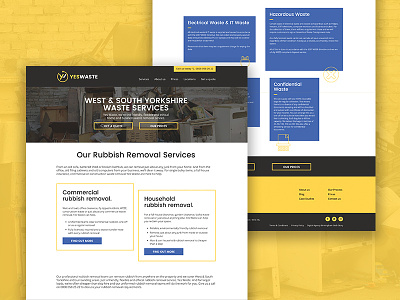 Yes Waste Website Design rubbish removal ui design waste removal web design website design