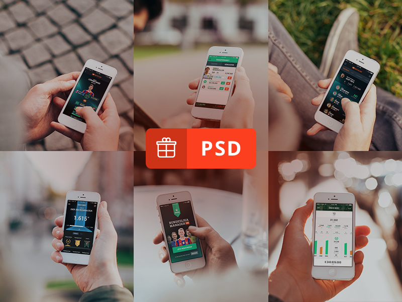 6 Photorealistic iPhone 5 mockups design freebie free psd münchen cobemunich cobe interface ui iphone mockups psddd