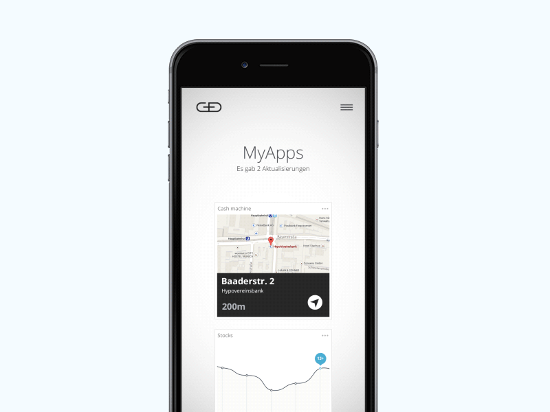 My Apps Overview app banking cobe experience interface mobile munich münchen ui user ux