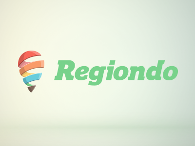 Regiondo Logo baloon brand branding colorful corporate experience fun leisure logo pin